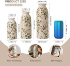 Teweiqi Vintage Vase Set of 3, Ceramic Flower Vases Chinoiserie Decor, Rustic Farmhouse Vases Retro Decorative Vases, for Home Living Room Kitchen Table Mantle Shelf Decor - Green and White - Image 3