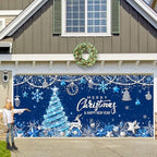 Tiamon Christmas Garage Door Cover Banner 7x16 ft Outdoor Xmas, Blue Gold - Image 6