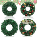 Hotop 4 Pcs Artificial Christmas Wreath for Front Door, 12 Inch, 14 Inch by Hotop