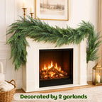 6FT Christmas Garland Full Layered Greenery Real Touch Cedar Garland - Image 3