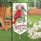 28 x 12.5 | Traditional Merry Christmas Everlasting Impressions Textile Décor Garden Flag (Mistletoe and Cardinal) - Image 2