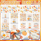Newtay 13 Pcs Fall Table Runner Placemats and Dining Chair Cover Set - Image 3