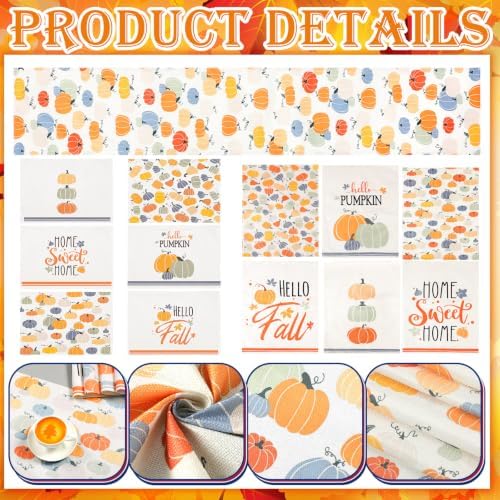 Newtay 13 Pcs Fall Table Runner Placemats and Dining Chair Cover Set - Image 3