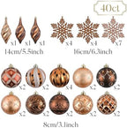 Valery Madelyn Christmas Tree Decorations Set, 40ct Bronze Copper and Gold Shatterproof Christmas Ball Ornaments Bulk, Luxury Hanging Ornaments for Xmas Holiday Party Decor - Image 3