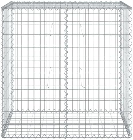 vidaXL Gabion Basket with Cover 39.4"x19.7"x39.4" Galvanized Iron - Image 5