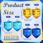 Chunful 24 Pieces Hanukkah Hanging Ornaments for Tree Jewish Dreidel Ornaments Small Hanukkah Chanukah Dreidel Tree Decoration Plastic Decorative Decoration for Home Christmas Party Supplies - Image 3