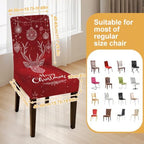 Merry Christmas Chair Covers Set of 6,Stretchable Kitchen Dining Room Chair Covers Decorations Removable Washable Dining Chair Slipcovers Chair Protectors for Dining Room & Kitchen - Image 4