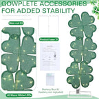 VIHOSE St Patricks Day Shamrock Shape Lights Yard Signs 41 Inch H Pre-lit Lighted Decor with 50 Warm White Lights Irish Day Four Leaf Clover Decoration for Indoor Outdoor Porch Garden Lawn - Image 3