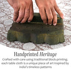 CPC Rustic Brown Block Print 100% Cotton Rectangle Tablecloth 52x70 Inch - Image 5
