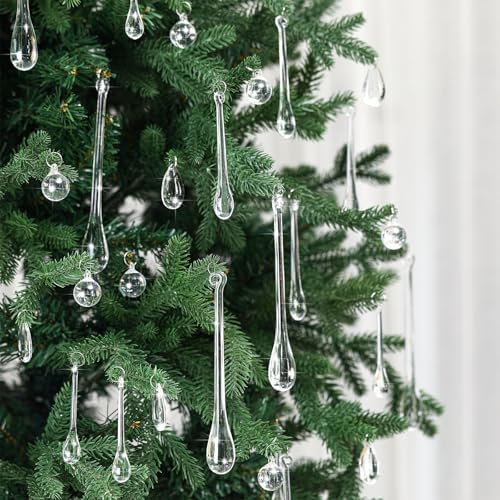 Vercraft 100 Pcs Christmas Tree Acrylic Hanging Ornaments,Clear - Image 5