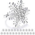 ZeeDix Christmas Silver Snowflake Napkin Rings Set of 24, Napkins Ring for Dinning Table - Rustic Dinner Tables Decoration for Wedding Receptions Christmas Thanksgiving Holiday Party Dinner Parties by ZeeDix