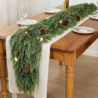 6FT 2Pcs Lifelike Touch Artificial Christmas Cedar Garland for Mantle Decor - Image 3