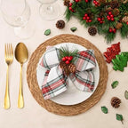 Blue Needles Gingham Buffalo Plaid Cotton Dinner Napkins Set of 12-18"x18" - Image 4