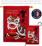 Bring Good Luck New Year Garden Flag Set Wood Dowel Spring Lunar Prosperous Seasonal Arrival Blessing House Decoration Banner Small Yard Gift Double-Sided, Made in USA - Image 4