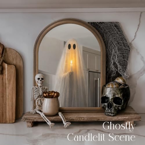 ORIENTAL CHERRY Halloween Decor - 11" x 13.8" Light Up Ghost Mirror - Image 5