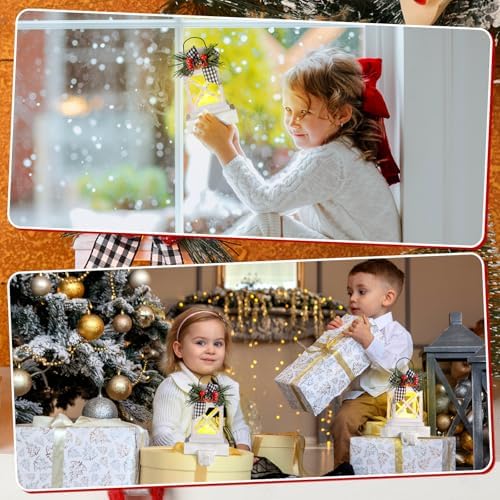 Therwen 2 Pcs Christmas Stocking Holders Lantern, LED, Classic, White - Image 5