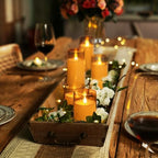 Homemory Amber Flickering Flameless Candles, Battery Operated Acrylic LED Pillar Candles with Remote Control and Timer, Fall Candles, Set of 9 - Image 4