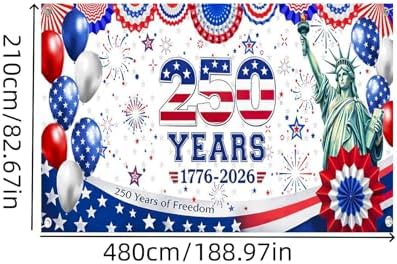 American 250th Birthday Garage Door Cover Decorations, 4th of July Photograph Backdrop America USA Banner 250th Anniversary Garage Door for Independence Day Patriotic Party Outdoor Decor Banners (A) - Image 5