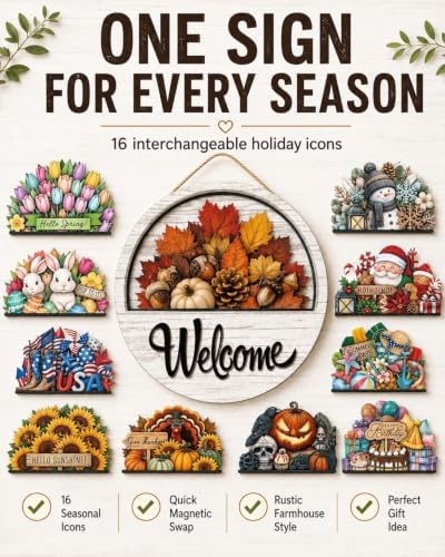 16PCS Interchangeable Welcome Sign for Front Door Every Season Decorations - Image 6