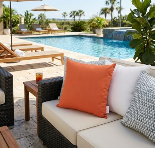 Outdoor/Indoor Sunbrella Throw Pillows Square Set of 2 Pieces 18 inch x18 inch Spectrum Cayenne - Cover Only, Insert Not Included - Image 4