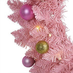 Nearly Natural 24 in Pink Artificial Christmas Wreath with 35 LED Lights - Image 3