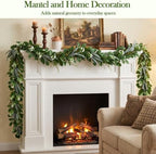 2 Pcs 6FT Artificial Eucalyptus Garland Greenery Garland with Baby's Breath - Image 2