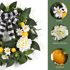 Garvee 20" Lemon Wreath for Front Door, Spring Summer Fruit Wreath - Image 4