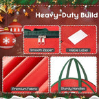 Criusia Wreath Storage Container, 2 Pack Christmas Wreath Storage Bag with Sturdy Handle, Two-way Zipper,Durable Wreath Storage Organizer Box for Holiday Decoration (Red, 36"x8") - Image 3