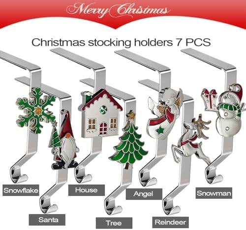 Christmas Stocking Holders Set of 7, Christmas Stocking Holders for Mantle Set of 7, Fireplace Stocking Hangers 7 Pack, Stocking Stand, Farmhouse Rustic Xmas Decorations for Home Indoor - Image 5