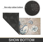 Nautical Kitchen Rugs Set 2 Piece,Ocean Theme Seashell Decorative Rugs for Kitchen, Tropical Beach Low-Profile Floor Mats Decorations for Home Kitchen (17"x48"+17"x30") - Image 7