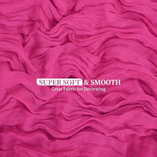 20 Pack Hot Pink Cheesecloth Table Runner 120 Inch 10FT Rustic Boho Gauze Cheese Cloth Table Runner for Wedding Party Baby Shower Thanksgiving Christmas Decoration - Image 2