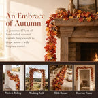 6FT Artificial Maple Leaf Garland, Fake Autumn Fall Vine Garland with Realistic Maple Leaves, Thanksgiving Halloween Harvest Fall Decor for Indoor Outdoor Porch Mantle Fireplace Table Home Decoration - Image 3