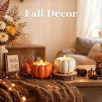 Fall Decor, Fall Decorations for Home - Terracotta Flameless Pumpkin Candle - Image 2