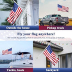 PHITRIC Flag Pole Kit, Tangle Free Spinning Stainless Steel Rustproof Flagpole for 3x5 Sports Fan Outdoor Flags for Outside House (White, 6FT, with Bracket) - Image 5