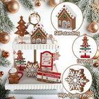Gingerbread Christmas Decorations 8 PCS Tiered Tray Decor Set - Image 2