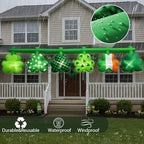 12FT Long St. Patrick's Day Inflatables Hanging Flashing Green Shamrock Decorations Built-in LED Lighted Blow Up Decoration Home Yard Outdoor Indoor Garden Lawn Decor - Image 3