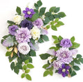 Wedding Decor Pack of 2 Welcome Sign Flower Backdrop Garland for Ceremony Reception Wall Easel Home Decoration Entryway Faux Outdoor Board Head Table Decor Lilac & Cream by Piklado