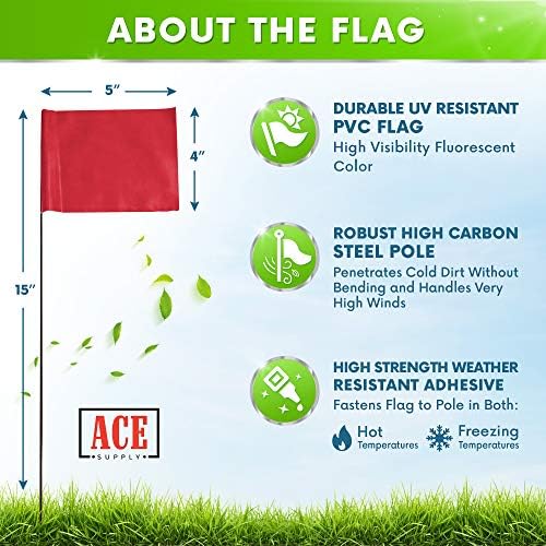 Red Marking Flags 1000 Pack - 4x5x15 Inch Red Flags for Yard - Markers For Lawn, Irrigation, Landscaping, Survey & Sprinkler Head Marking - Image 2