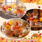 Suncalla 4 Pack Fall Centerpieces for Table Artificial Fall Flowers - Image 4