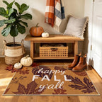 U'Artlines Fall Front Door Mat, 32"×48" Vintage Farmhouse Fall Leaves Mat - Image 5
