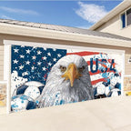 USA Soccer Garage Door Banner Decorations, 7x16ft Large Ameri can Flag Bald Eagle Football Mural, 2026 World Cup Outdoor Decor for Double Garage Door, Patriotic Party Supplies Wall Backdrop - Image 3