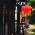 Alipis Vietnamese Water Drop Lantern 25.6 Inch Silk Fabric Hanging Lantern for Wedding Party Garden Festival Indoor Outdoor Decorative Lampshade - Image 7