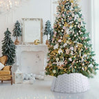 Poen Woven Rattan Christmas Tree Collar, White, 24 Inch - Image 2