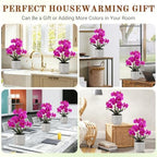 Fake Orchid-19”tall Artificial Indoor Potted Plant for Home Decor-Purple - Image 4