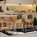 Christmas Kitchen Rugs and Mats Set of 2,Winter Snowman Let It Snow Snowflake Knitted Gloves Xmas Holiday Sink Floor Mat Non Skid Washable for Home Farmhouse Christmas Decor 17"x47"+17"x30" - Image 4