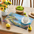 Lighthouse Placemats Set of 6 Beach Coastle Table Mats Blue Ocean Place Mats Decor Imitation Linen Heat Resistant ablecloth for Dining Decoration Kitchen Party Restaurants 12''x18'' - Image 2