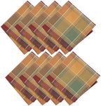 Autumn Acres Plaid Napkins, Set of 8, Multicolor - 17" W x 17" L by ElreneHomeFashions