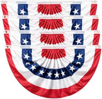 4th of July Outdoor Decorations, 4 Pack 3x6 ft American Pleated Fan Flag for USA 250th Anniversary Red White Blue Patriotic Bunting for Independence Day Decor by iefoahChristmasGiftWrapping