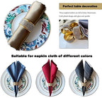 Gold Napkin Rings Set of 24, Silver Diamond Napkin Holder for Dining, Metal Napkin Ring Holders, Wedding,Modern Ring Holder Serviette Buckles,Party of Table Setting Home Decor - Image 5