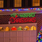 LAMPHOME Large 48"x18" 504 LED Merry Christmas Neon Motif Super-Bright Green and Red LEDs Outdoor Christmas Decoration with UL Standard Adaptor Waterproof for Outdoor Home Party Wall Hanging Holiday - Image 4